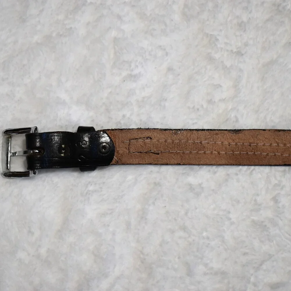 Western Black Leather Belt Sz 28 / 34 Aztec Rodeo Boho Cowboy Artisan